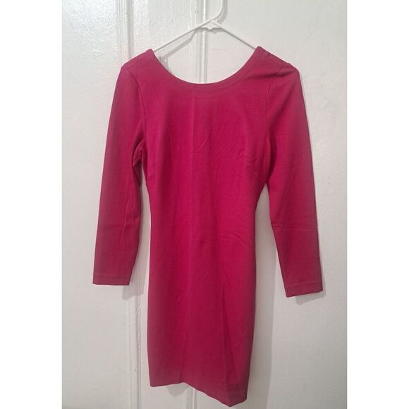 Banana Republic Womens Size 6 Petite Rose Pink Dress Plunge Back Zip Knee Length - Picture 2 of 7